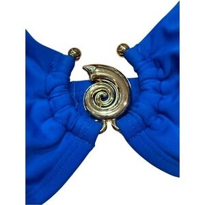 NWT Cupshe x Kittenish Royal Blue / Gold Shell Detail 2 Piece Bikini Small / XS